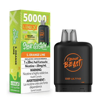 Level X Flavour Beast Sour Gushin' G2 Ultra 50K Pod - S. Orange Lime