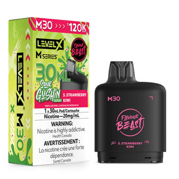 Level X Flavour Beast Sour Gushin' Series M30 120K Pod - S. Strawberry Kiwi