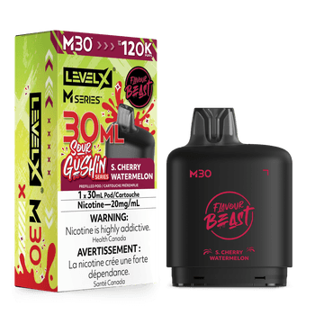 Level X Flavour Beast Sour Gushin' Series M30 120K Pod - S. Cherry Watermelon