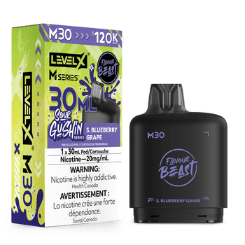 Level X Flavour Beast Sour Gushin' Series M30 120K Pod - S. Blueberry Grape