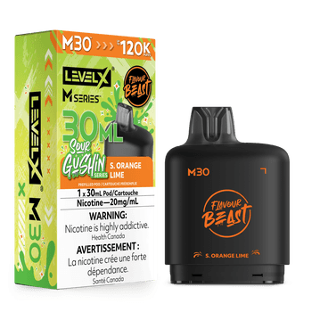 Level X Flavour Beast Sour Gushin' Series M30 120K Pod - S. Orange Lime