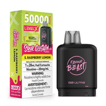 Level X Flavour Beast Sour Gushin' G2 Ultra 50K Pod - S. Raspberry Lemon