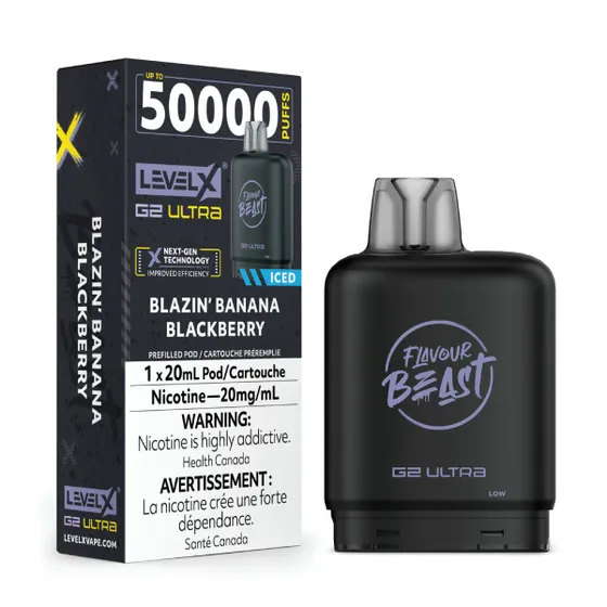 Level X Flavour Beast G2 Ultra 50K Pods Level X Flavour Beast G2 Ultra 50K - Blazin’ Banana Blackberry Iced
