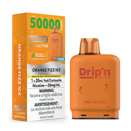 Level X Drip'n G2 Ultra 50K Pods Level X Drip'n G2 Ultra 50k - Orange Sparkle Ice