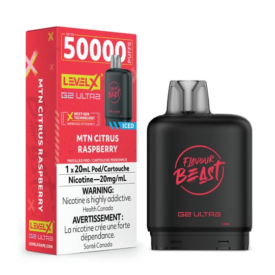 Level X Flavour Beast G2 Ultra 50K Pods Level X Flavour Beast G2 Ultra 50k - MTN Citrus Raspberry Iced
