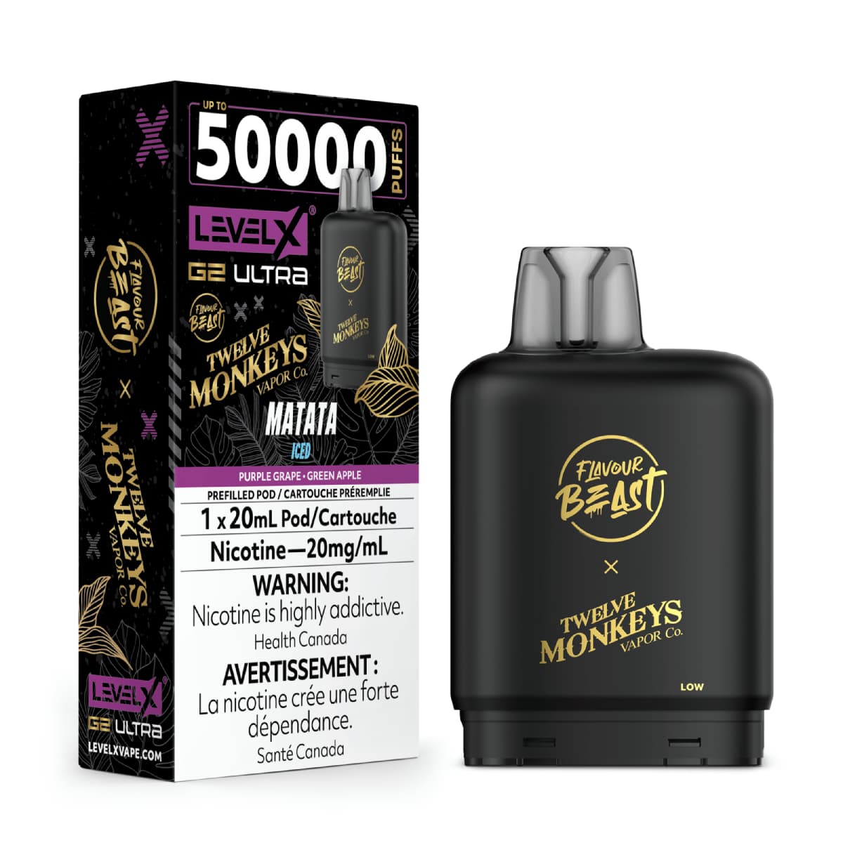 Level X Drip'n G2 Ultra 50K Pods Level X Flavour Beast G2 Ultra 50k - Matata Ice