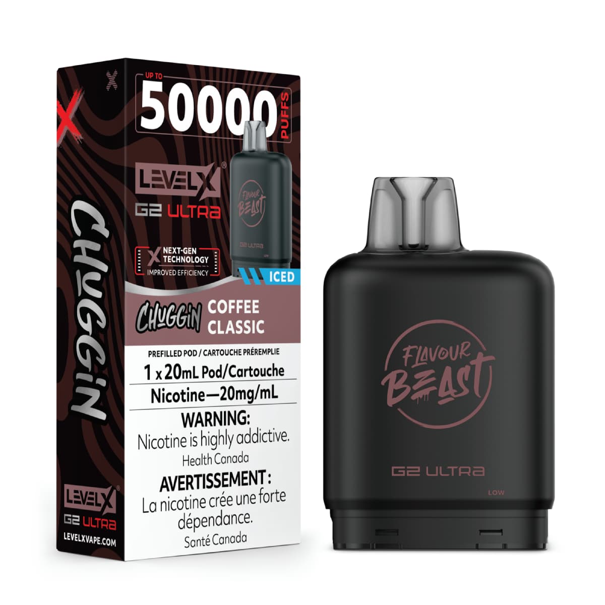 Level X Flavour Beast G2 Ultra 50K Pods Level X Flavour Beast Chuggin' G2 Ultra 50k - Coffee Classic Iced