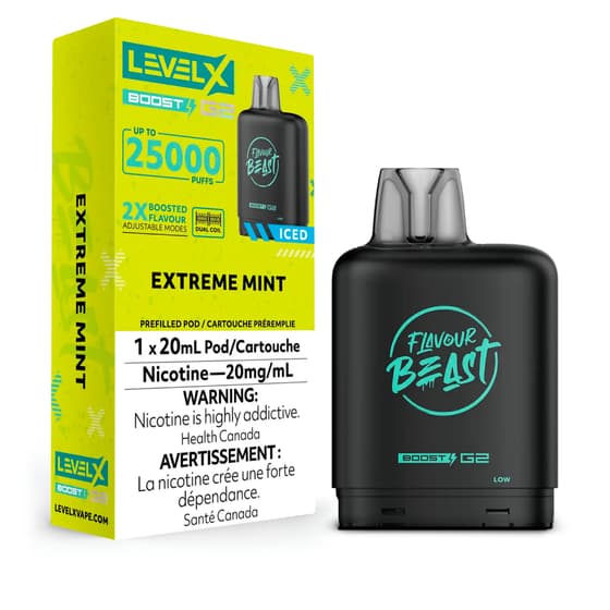 Level X Flavour Beast G2 Boost 25K Pods Level X Flavour Beast G2 Boost 25K Pod - Extreme Mint Iced