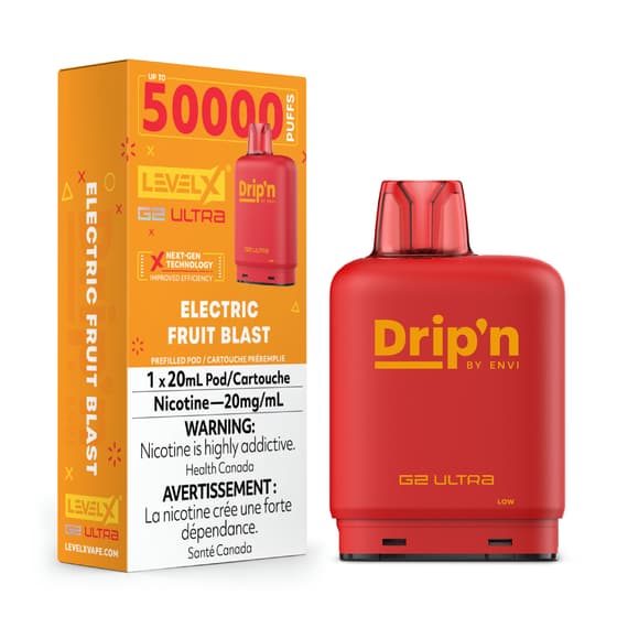 Level X Drip'n G2 Ultra 50K Pods Level X Drip'n G2 Ultra 50k - Electric Fruit Blast
