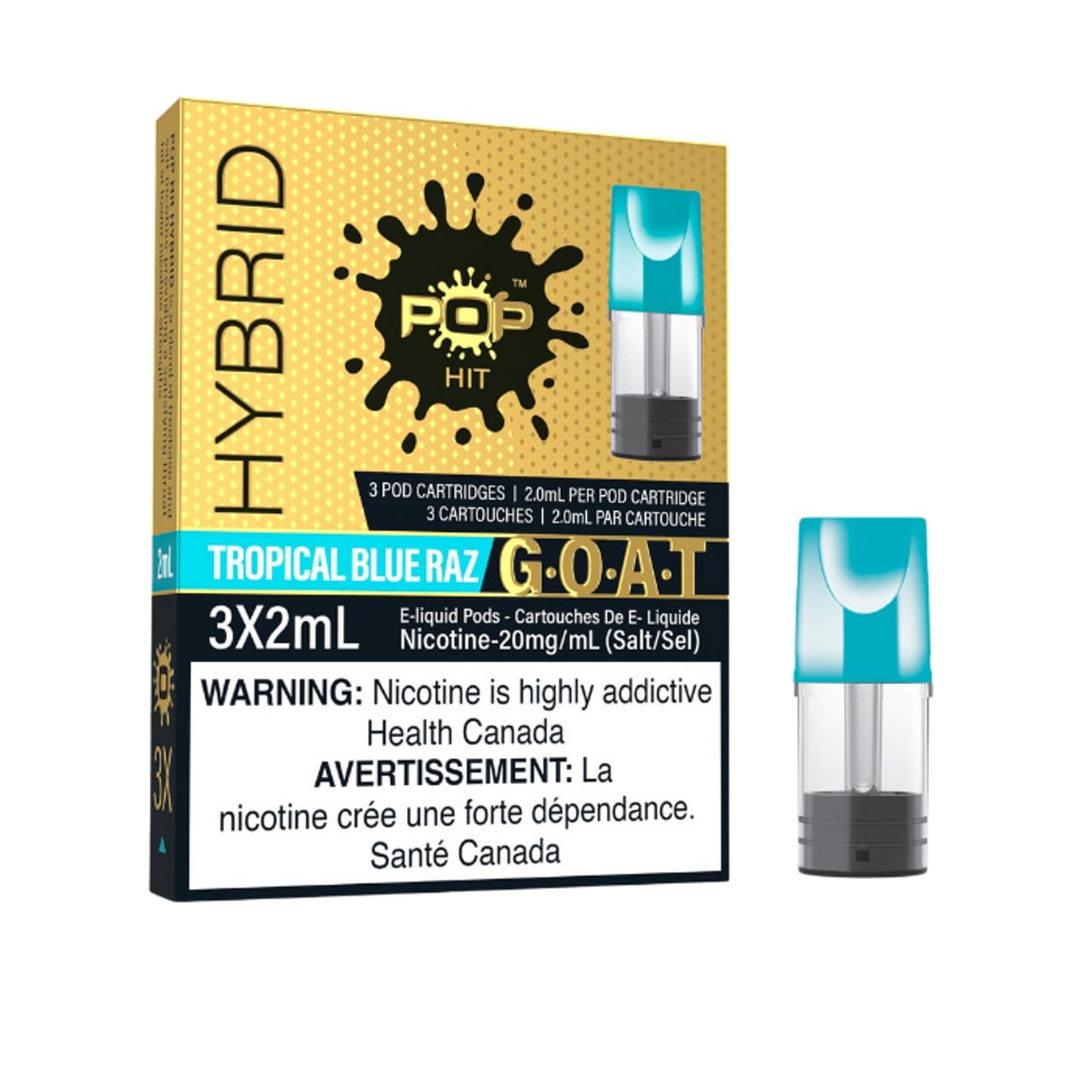 POP Pods (STLTH) POP Pods - Tropical Blue Raz (G.O.A.T) (3 Pack)
