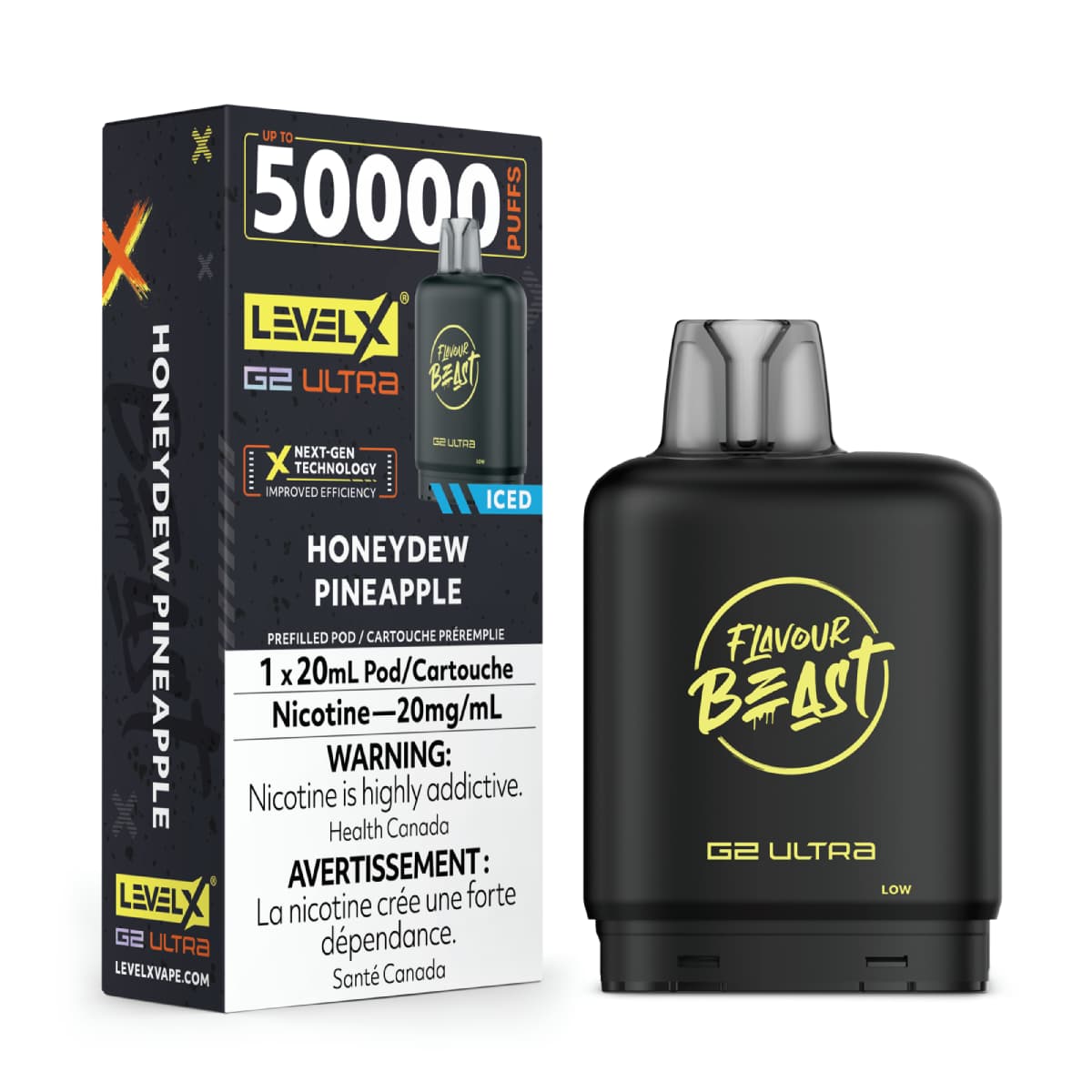 Level X Flavour Beast G2 Ultra 50K Pods Level X Flavour Beast G2 Ultra 50k - Honeydew Pineapple Iced