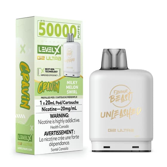 Level X Flavour Beast G2 Ultra 50K Pods Level X Flavour Beast Cravin’ G2 Ultra 50K - Milky Melon Swirl