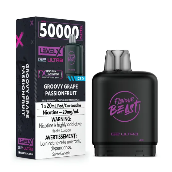 Level X Flavour Beast G2 Ultra 50K Pods Level X Flavour Beast G2 Ultra 50k - Groovy Grape Passionfruit Iced
