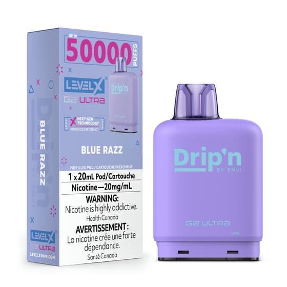 Level X Drip'n G2 Ultra 50K Pods Level X Drip'n G2 Ultra 50k - Blue Razz