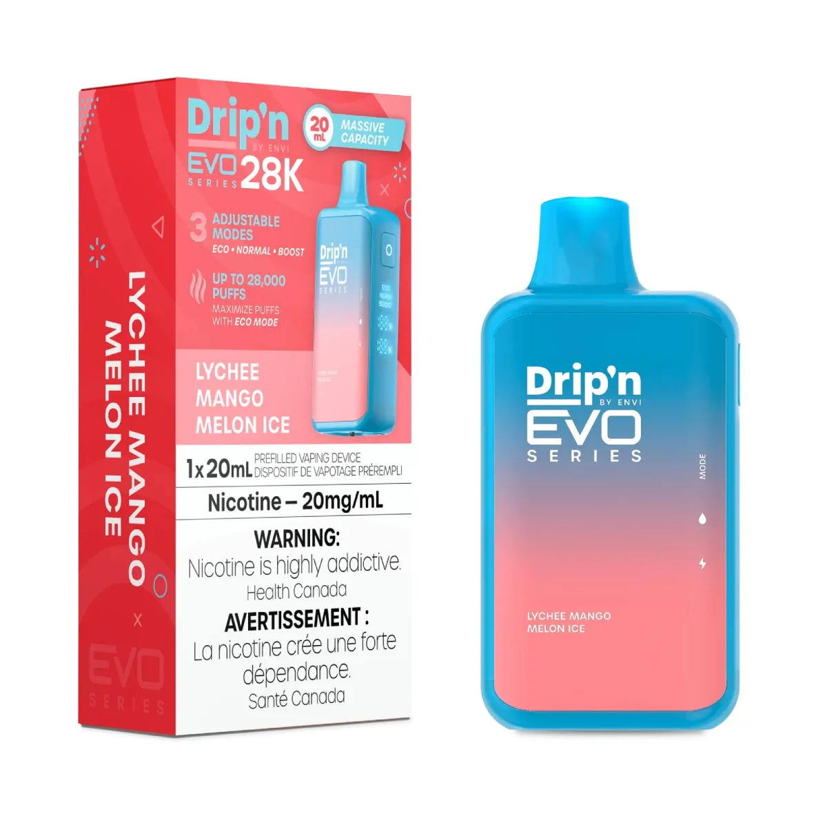 Drip'n by Envi EVO 28K Drip'n by Envi EVO 28k - Lychee Mango Melon lce